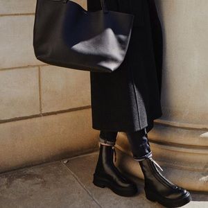 The Row front zip combat boot